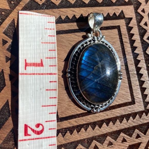 Blue Flash Labradorite 925 sterling silver pendant - Picture 9 of 9